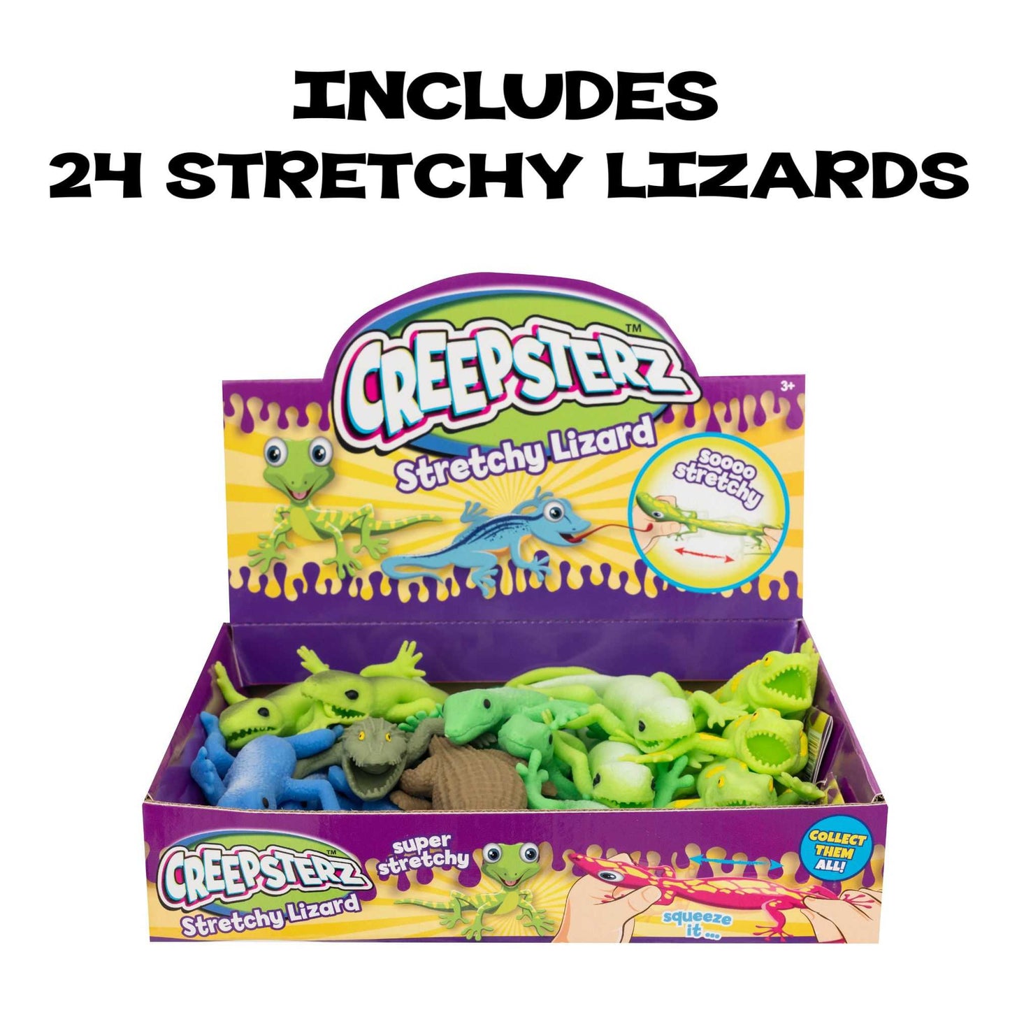 Creepsterz Stretchy Lizards Assorted Fidget Toys - 24 Pack