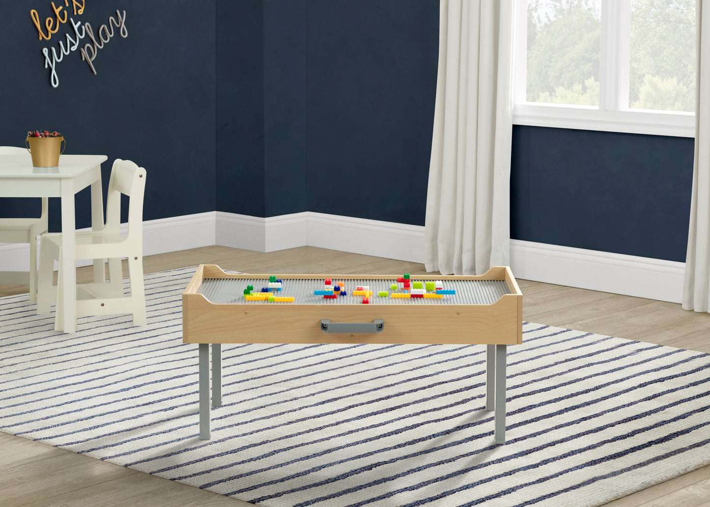 Play N Store Building Bricks Play Table with 100+ Play Bricks Included