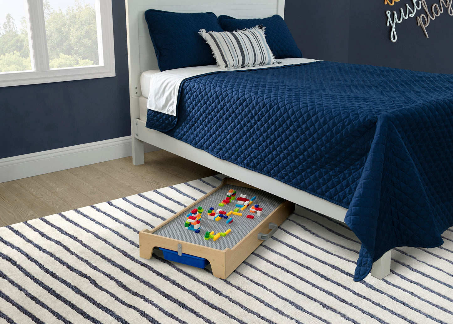 Play N Store Building Bricks Play Table with 100+ Play Bricks Included