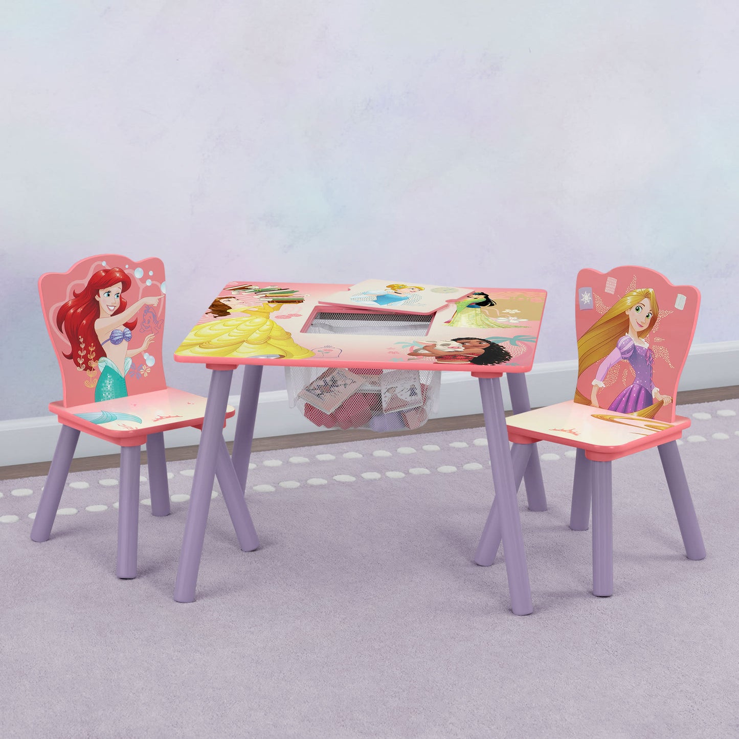 Princess Table and Chair Set with Storage