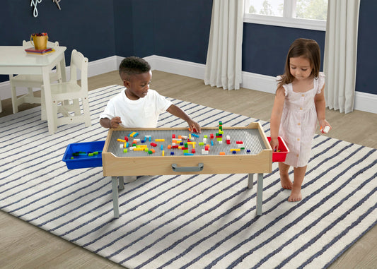 Play N Store Building Bricks Play Table with 100+ Play Bricks Included