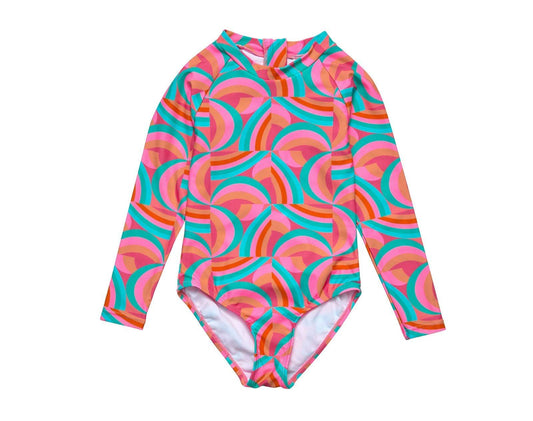 One Piece UPF 50+ Swimsuit - Geo Melon