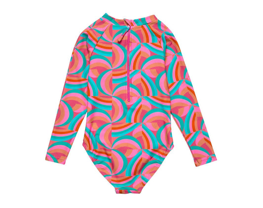One Piece UPF 50+ Swimsuit - Geo Melon