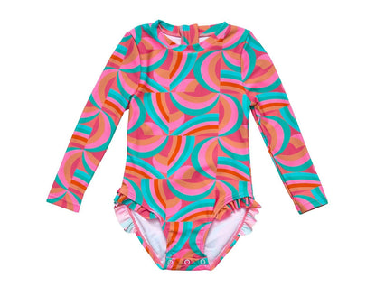 One Piece UPF 50+ Swimsuit - Geo Melon